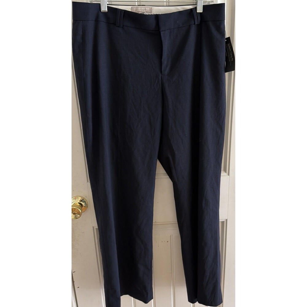 Banana Republic Jackson Curvy Fit Blue Pants Size 12 S Short Women's Wool Blend